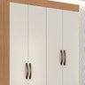 Guarda-roupa Solteiro Grande 4 Portas 2 Gavetas e 4 Prateleiras Lisa Mdp Nature/off White - 6