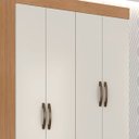 Ver imagem 6 de Guarda-roupa Solteiro Grande 4 Portas 2 Gavetas e 4 Prateleiras Lisa Mdp Nature/off White