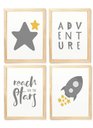 Ver imagem 1 de Kit Quadro Adventure Foguete Estrela Decorativo Infantil Quarto Criança Bebê Enxoval