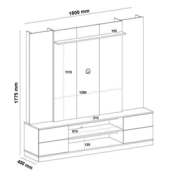 Estante Home para TV até 65 Polegadas 2 Portas Champion Artely - 3