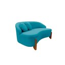 Ver imagem 4 de Namoradeira Sofá Feijão Moscou 130cm Orgânica Suede Azul Turquesa