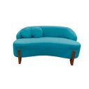 Ver imagem 3 de Namoradeira Sofá Feijão Moscou 130cm Orgânica Suede Azul Turquesa