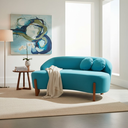 Ver imagem 2 de Namoradeira Sofá Feijão Moscou 130cm Orgânica Suede Azul Turquesa