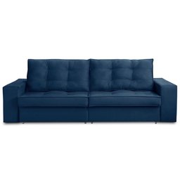 Sofá Retrátil e Reclinável 2 Lugares 1,50m com Molas Melissa Suede Azul Rover & Beato - 5
