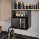 Ver imagem 1 de Suporte para Microondas Luara Preto Maderatto Móveis