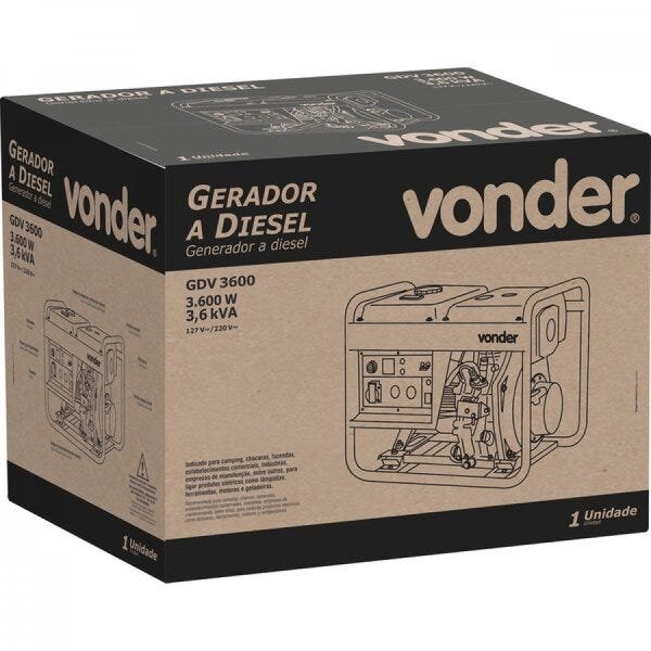 Gerador a diesel GDV 3600 Vonder - 5