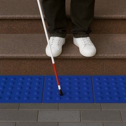 Kit 16 Peças Piso Tátil Pvc Argamassado Alerta Direcional:azul Alerta/25x25 - 2