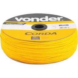 Corda multifilamento trançada 6 mm x 165 m amarela em carretel Vonder - 1