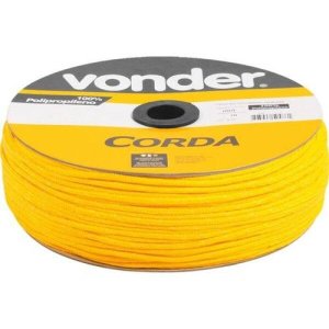 Corda multifilamento trançada 6 mm x 165 m amarela em carretel Vonder