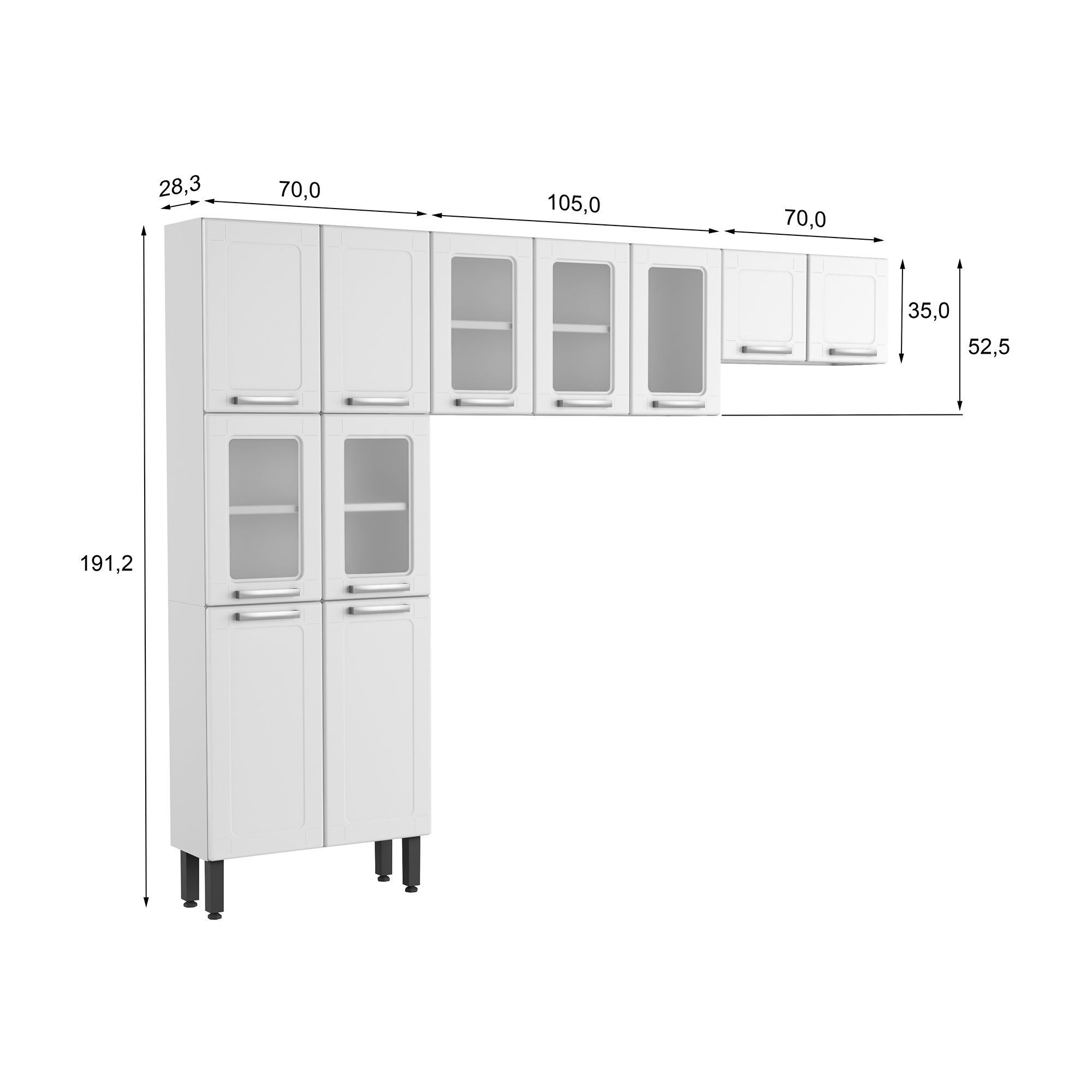 Cozinha Compacta sem Balcão 3 Peças Múltipla Bertolini - 4