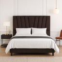 Ver imagem 2 de Cabeceira Cama Box Queen 160 Cm Ludmilla em Corino com Frame:marrom
