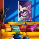 Ver imagem 7 de Quadro Decorativo Gato Astronauta Moldura Cx Alta 40x60 Arte na Arte Moldura Branca