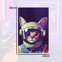 Ver imagem 4 de Quadro Decorativo Gato Astronauta Moldura Cx Alta 40x60 Arte na Arte Moldura Branca