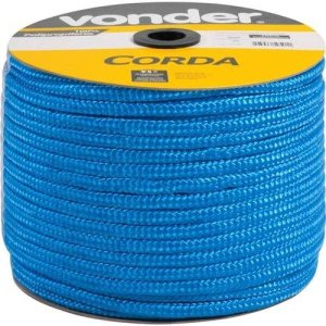 Corda multifilamento trançada 12 mm x 140 m azul em carretel Vonder