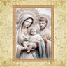 Quadro Moldura Dourada Sagrada Família Prateada 45x34cm:com Vidro - 1