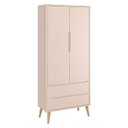 Ver imagem 2 de Quarto de Bebê Theo 2 Portas Rosa com Pés Madeira Natural – Reller