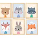 Ver imagem 2 de Quadro Infantil Menina 6 Un A4 Vidro e Pendurador