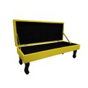 Ver imagem 2 de Recamier Baú Luis Xv Capitonê Retrô 100 cm Couro Amarelo Mz Decor