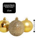 Ver imagem 5 de Conjunto 12 Bolas de Natal Dourado Tradicional Misto Glitter, Brilho e Fosca 6cm Prime