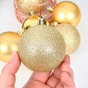 Ver imagem 3 de Conjunto 12 Bolas de Natal Dourado Tradicional Misto Glitter, Brilho e Fosca 6cm Prime