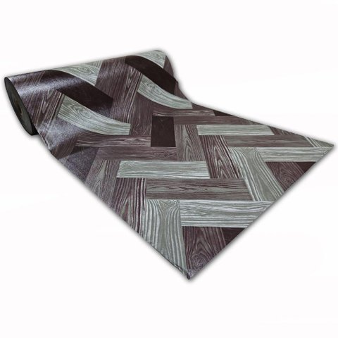 Passadeira em Manta Vinilico Similar Laminado 0,50x4,00 Mosaico Marrom