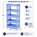 Ver imagem 7 de Estante Organizadora Infantil Azul 5 Prateleiras Multiuso Rack Vertical para Brinquedos Fruteira