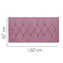 Ver imagem 2 de Painel Estofada Istambul Botão Capitonê 160cm Queen Size para Cama Box Quarto Suede Rosa Bebê -