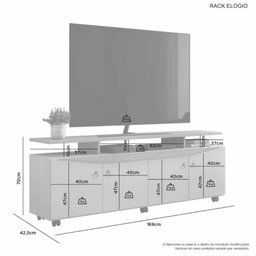 Rack para Tv 65 Polegadas Elogio C/ Rodízios Jcm Movelaria - 4