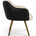 Ver imagem 3 de Poltrona Decorativa Jade Tressê Pés Palito Corano Preto/linho Bege - Nexta Casa