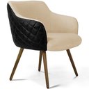 Ver imagem 1 de Poltrona Decorativa Jade Tressê Pés Palito Corano Preto/linho Bege - Nexta Casa
