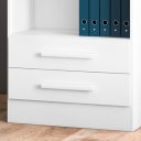 Ver imagem 3 de Estante Armário Livreiro com 5 Prateleiras 2 Gavetas Qmovi - (3420.5)