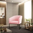 Ver mais imagens de Cadeira Sala de Jantar Base Industrial Preto Kit 2 Stella Suede D03 - D\'rossi Cor Rosa Bebê