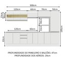 Ver imagem 5 de Armário de Cozinha Completa 100% MDF 300cm Frentes Branco Smart Madesa 02