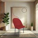 Ver imagem 2 de Kit 8 Cadeiras Poltrona de Jantar Ariel Suede Vermelho Pés de Ferro Preto - Pallazio