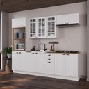 Ver imagem 1 de Armário de Cozinha Modulada Completa Fidelitá Nara 100% MDF 5 Peças 270cm 14 Portas 2 Gavetas sem