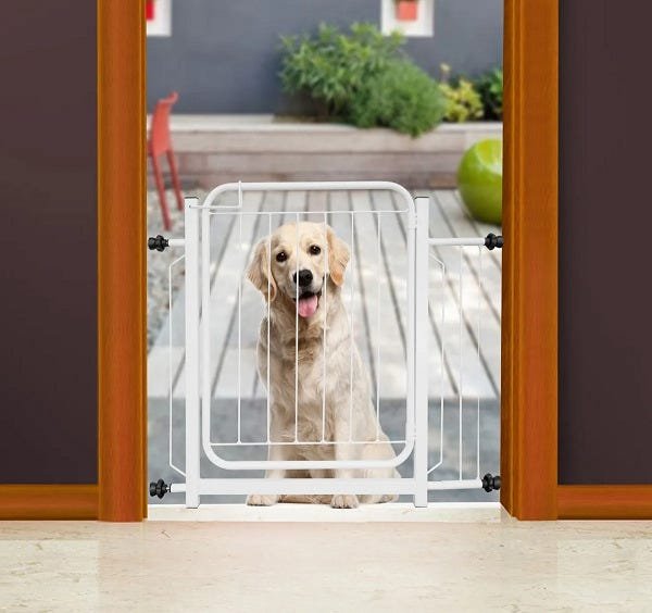 Portão Peto Cães Cachorro Grade Segurança Bebês 78 a 92cm Branco - 3