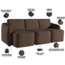 Ver mais imagens de Sofá Cama para Sala de Estar 3 Lugares 276cm Montserrat K01 Veludo Marrom - Lyam Decor