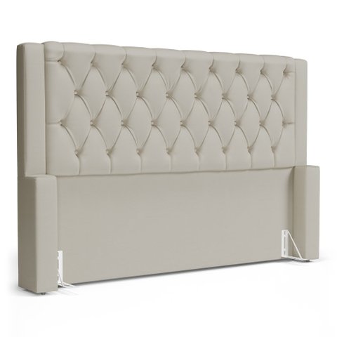 Cabeceira Atena para Cama Box Casal Padrão 140cm Capitonê com Frame Sintético Bege - Desk Design