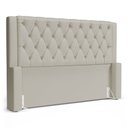 Ver imagem 1 de Cabeceira Atena para Cama Box Casal Padrão 140cm Capitonê com Frame Sintético Bege - Desk Design