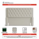 Ver imagem 5 de Cabeceira Atena para Cama Box Casal Padrão 140cm Capitonê com Frame Sintético Bege - Desk Design