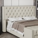 Ver imagem 2 de Cabeceira Atena para Cama Box Casal Padrão 140cm Capitonê com Frame Sintético Bege - Desk Design