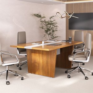 Mesa de Reunião Modular Y37 Freijó/branco - Artany
