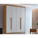 Ver imagem 1 de Guarda Roupa Solteiro 4 Portas e 2 Gavetas Naturale/Off White - Rufato