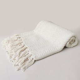 Manta Decorativa em Algodão para Sofá/poltrona 2.10m X 1.50m Decoração 100% Algodão Rúistico Cru - 5