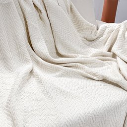 Manta Decorativa em Algodão para Sofá/poltrona 2.10m X 1.50m Decoração 100% Algodão Rúistico Cru - 2