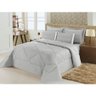 Kit Jogo de Cama Casal Queen + Jogo de Lençol 06 Peças Aconchego Dupla Face Cinza Cotex - 1