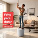 Ver imagem 5 de Puff Redondo Orgânico Akl para Sala Bouclê Branco Multiuso Apoio para Pés - Arkell
