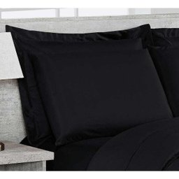 Kit Jogo de Cama Casal Queen + Jogo de Lençol 06 peças Aconchego Dupla Face Cotex Preto - 2