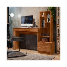 Mesa Escrivaninha Computador Gamer, Notebook Estante Livros:conamomo Mel - 2