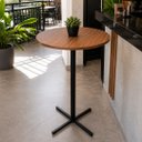 Ver imagem 1 de Mesa Alta Bistrô Industrial Área Gourmet Cali Cor: Louro Freijó - Kmj